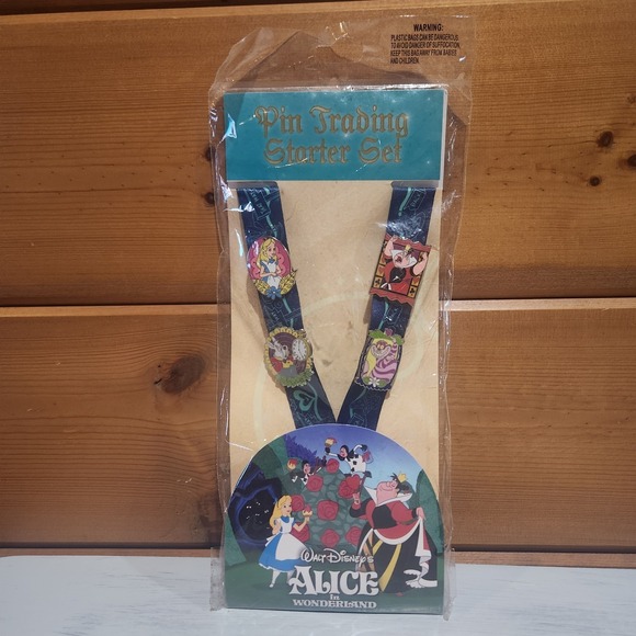 Disney Jewelry - Alice In Wonderland Disney Pins And Lanyard 4 Park Trading Starter Pin Set New